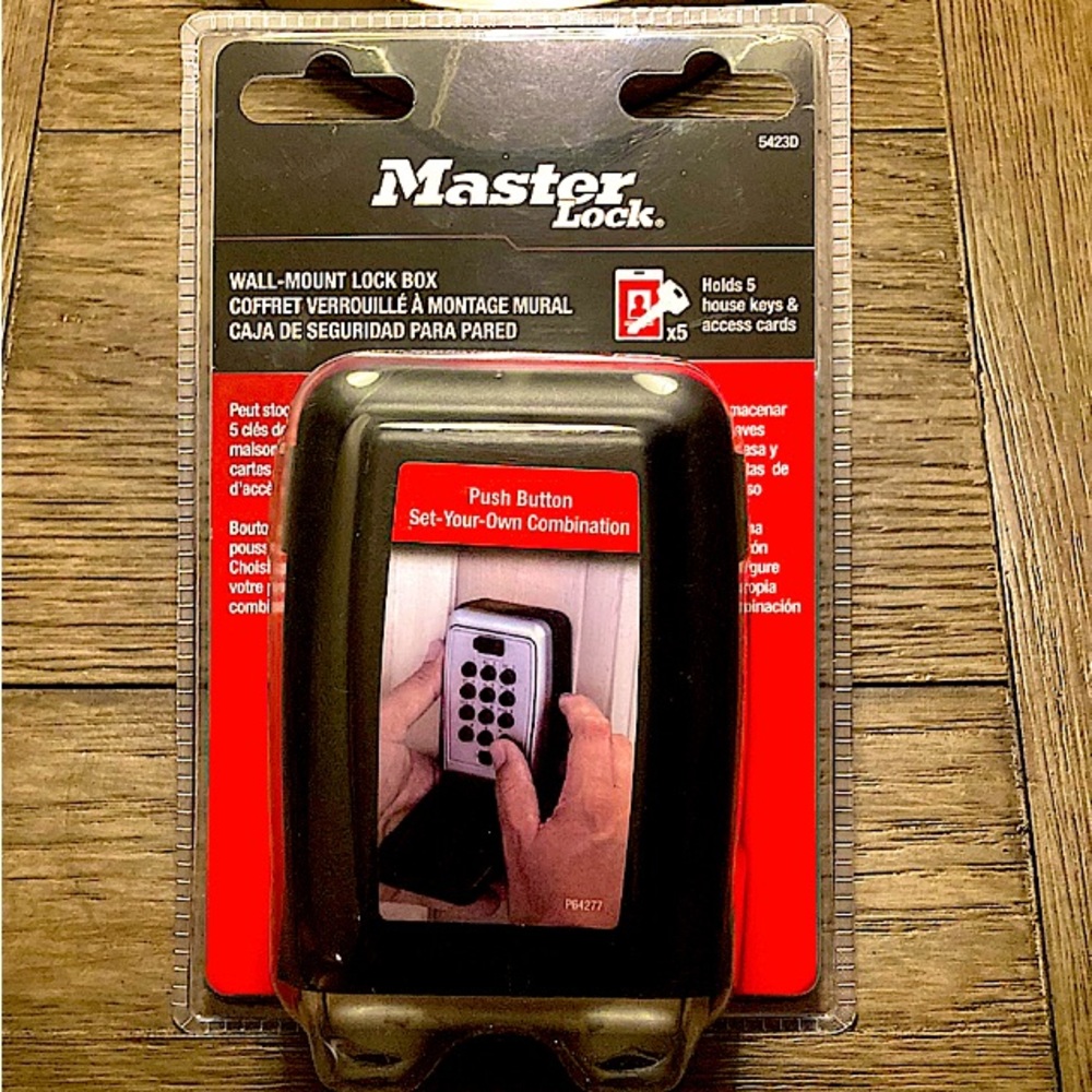🆕  Combination Wall-Mount Lock Box w/ push button key pad